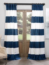Get Dusk Blue And Off White Horizontal Stripe Curtain Panel Curtains Half Price Drapes Curtains