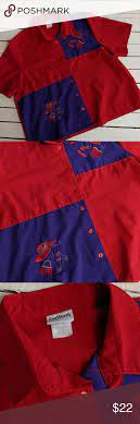 Bon Worth Red Hat Society Blouse Red Hat Society Red Hats Purple Color Block