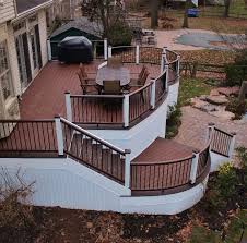 Add safety and style to your outdoor spaces add safety and style to your outdoor spaces with this molded handrail. Curved Deck Designs Deck Contractor Amazing Decks