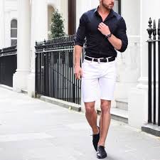 Black And White Shorts Outfit Men Black Shirt White Shorts And Black Laceshoes By Rowanrow Http Ift Tt 1f8ly65 Short Men Fashion Mens Fashion Classy Mens Fashion Casual Urban