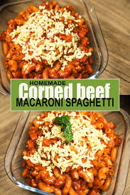 Corned Beef Macaron Spaghetti Pasta Recipe Easy Macaroni Beef Macaroni