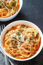 Stir in undrained tomatoes until well combined; Zucchini Noodles In Creamy Tomato Sauce Recipe Eatwell101