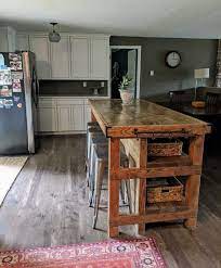 Wood Kitchen Island With Seating Area Etsy In 2021 Diy Kitchen Renovation Wood Kitchen Island Kitchen Island With Seating