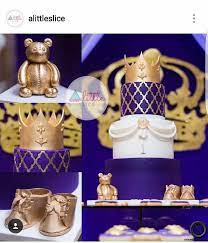 Gold Purple And White Royal Baby Shower Cake Gold Baby Shower Cake Baby Shower Princess Purple Princess Baby Shower
