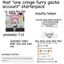 Maybe you would like to learn more about one of these? Furry Gacha Account Starterpack R Starterpacks Starter Packs Know Your Meme