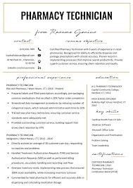 A curriculum vitae (cv), latin for course of life, is a detailed professional document highlighting a person's education, experience and accomplishments. Pharmacy Technician Resume Example Writing Tips Resume Genius
