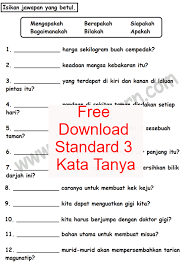 Latihan tahun 2 kata tanya. Standard 3 Kata Tanya