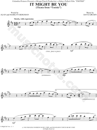 It Might Be You From Tootsie Sheet Music Alto Saxophone Solo In D Major Download Print Sku Mn0026904