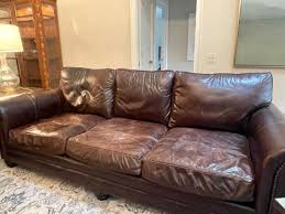 Darlene 72 leather sofa, brown by rustic edge. Bernhardt Distressed Leather Sofa Estatesales Org