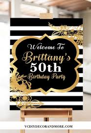 50th Birthday Party Decorations For Woman Black And Gold Birthday Party Decorations For Women Diy Printable Welcome Gold Birthday Party Decorations 50th Birthday Party Decorations Gold Birthday Party