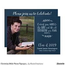  Christian Bible Verse Typography Graduation Photo Invitation Zazzle Com Photo Graduation Invitations Photo Invitations Bible Verse Typography