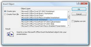 Embed An Excel Worksheet Into Powerpoint Or Word 2007