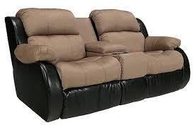 The Presley Cocoa Reclining Loveseat W Console From Ashley Furniture Homestore Afhs Com The Two Toned Contemporary Design Al Love Seat Furniture Recliner