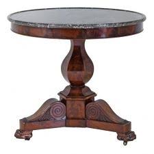 French Charles X Gueridon Round Table In Mahogany With Marble Top Circa 1825 Antique Table Antique Side Table Black Accent Table