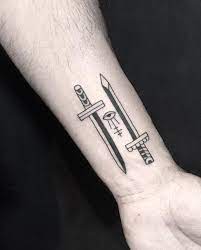 Pair Of Swords Tattoo Inkstylemag Sword Tattoo Tattoos Sleeve Tattoos