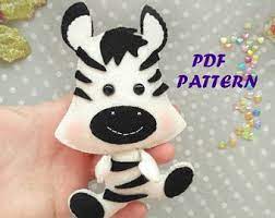 Pdf Felt Zebra Animal Pattern Stuffed Animal Nursery Decor Safari Jungle Animals Baby Shower Gift Felt Felt Dog Ornament Diy Toys Sewing Animal Sewing Patterns