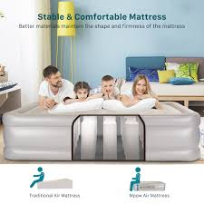 Stay cozy all night with the soft, breathable cover that reduces heat buildup & prevents. 40 Air Coil Technology To Support Full Body Air Mattress Queen Size Inflatable Mattress Double With Storage Bag With Built In Electric Pump Premium Material Quality Topelek Inflatable Air Bed Sleeping Gear Dogdaystc