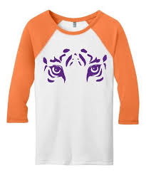Line Liam Orange Purple Tiger Eyes Raglan Tee Plus Tiger Shirt Raglan Tee Clemson Gameday Outfit