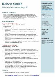Auto finance managers prepare paperwork and contracts and make sure that deals are effectively closed. Financial Center Manager Resume Samples Qwikresume