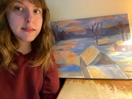 Decaying barn in a winter landscape