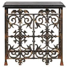 French Wrought Iron Console Table With Black Stone Top From The Mid 20th Century Iron Console Table Wrought Iron Console Table Stone Top