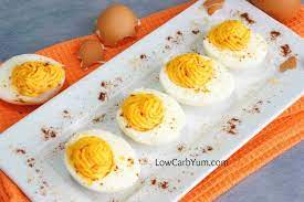 To make this easy deviled eggs recipe, you will simply need but vinegar (white, white/red wine, or apple cider vinegar) is the traditional option and would also work well. Low Carb Deviled Eggs Without Vinegar Low Carb Yum