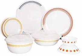 The plate is microwave and dishwasher safe that makes it easy to cook and maintain. Corelle Pack Of 57 Glass Corelle Lw Plus Spot On Glass Unbreakable Microwave 57 Pcs Dinner Set Gift Item Dinner Set Price In India Buy Corelle Pack Of 57 Glass Corelle