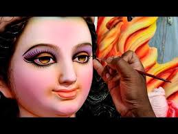 Durga Idol Eye Painting Durga Idol Realistic Eye Painting Step By Step Eye Making Of Durga Idol Youtube In 2020 Eye Painting Step By Step Painting Realistic Eye