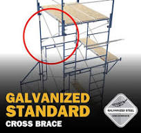 MetalTech 7 ft. x 2 ft. Galvanized Steel Cross Brace for Scaffolding Frames  M-MC2484