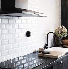 White kitchen tiles brick are used to beautify residential and commercial spaces, be it the kitchen backdrop or the exterior walls of the building. Johnsons White Bevel Brick Wall Tiles Uk Tile Sales