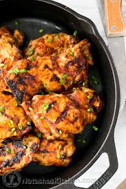 Juicy Barbecued Chicken Thighs Recipe Natashaskitchen Com Chicken Thigh Recipes Grilled Chicken Thighs Chicken Thigh Recipes Baked