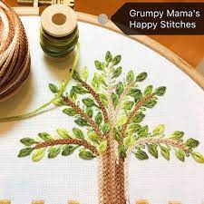 leaves tree wip embroidery macau 葉 樹 刺繡 澳門 hand embroidery projects hand embroidery embroidery projects