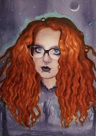 Self portrait" watercolor and white gouache 9"x12"