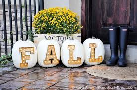 Next is to drill holes in the letters for the lights. Kara S Party Ideas Diy Marquee Light Fall Halloween Letter Pumpkins By Kara S Party Ideas Kara Allen