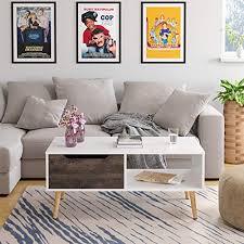 Enjoy free shipping & browse our great selection of coffee tables & accent tables, console & sofa tables and more! Homfa Coffee Tables For Living Room Tv Stand Wooden Console Table Sofa Side Table 2 Tier With Storage Shelf And 1 Drawer Modern Furniture For Home Office White Pricepulse