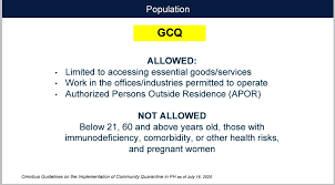 What does gcq now allow us? Inquirer On Twitter Look Malacanang Reminds The Public Anew On Allowed Activities Sectors Under General Community Quarantine Metro Manila Will Shift To Gcq Once More Tomorrow August 19 Jmaurelioinq Https T Co Xnchswx1f4