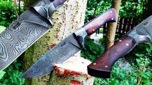 Knife Making Integral Damascus Knife Youtube