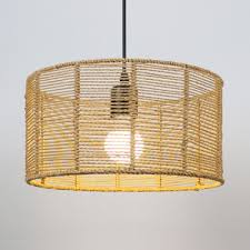 Rattan Drum Chandelier 1 3 Lights Rustic Lodge Outdoor Pendant Lighting Beautifulhalo Com