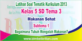 Terimakasi semoga bermanfaat jang lupa follow & share. Soal Tematik Kelas 5 Sd Tema 3 Subtema 1 Bagaimana Tubuh Mengolah Makanan Dan Kunci Jawaban Bimbel Brilian