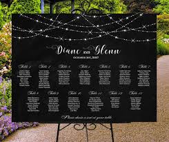 Wedding Seating Chart Printable Black Custom Wedding Sign
