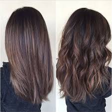 When choosing among medium to long options, think of this multi dimensional hairstyle with feathered layers to the ends and a natural balayage. Medium Hair Styles Chocolate Brown Hair With Balayage Medium Length Shown Straight And Curly Hair Styles Brown Hair Balayage Medium Hair Styles