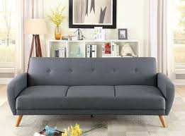 F6851 Blue Gray Convertible Sofa Bed By Poundex Futon Living Room Futon Sofa Fabric Sofa Bed