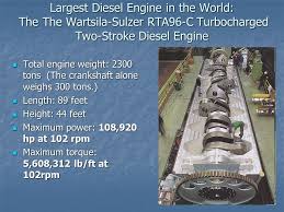 It is designed for large container ships that run on heavy fuel oil. Diesel Engines By Thomas Fowler The 4 5 Liter V 8 Duramax Gm Improves Fuel Efficiency By 25 Percent When Compared With Gasoline Engines Ppt Download