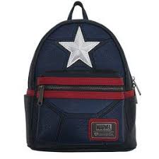 Captain America Star Logo Faux Leather Mini Backpack Marvel Backpack Mini Backpack Captain America Costume