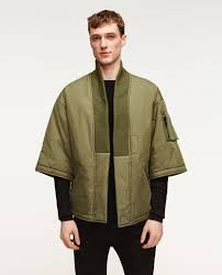 Image 2 Of Kimono Bomber Jacket From Zara Moda Maschile Casual Stile Kimono Moda Uomo