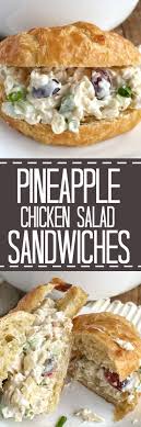 Chicken Salad With Sweet Pineapple Red Grapes Green Onions Almonds Celery All Covered In A Creamy Dr Chicken Salad With Pineapple Recipes Pineapple Chicken