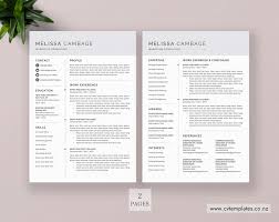 2 full pages is not a goal. Cv Template Professional Curriculum Vitae Minimalist Cv Template Design Ms Word Cover Letter 1 2 And 3 Page Simple Resume Template Instant Download Mellisa Cv Template Cvtemplates Co Nz