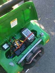 The battery charges when the mower is running or you can use a 12v battery charger. Power Wheels Mods With Variable Speed And Rubber Tires 2011