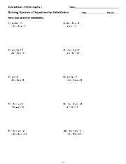 After you enter the system of equations, algebra calculator will solve the system x+y=7, x+2y=11 to get x=3 and y=4. Solving Systems Using Substitution Pdf Kuta Software Innite Algebra 1 Name Solving Systems Of Equations By Substitution Date Solve Each System By Course Hero