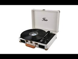 Most portable suitcase record players normally allow you to enjoy listening to collected vinyl and also facilitate the music recording on the usb stick in order to convert them further into digital files. Feir Vinyl Stereo White Record Player 3 Speed Portable Turntable Suitcase Youtube